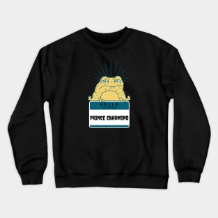 Prince Charming Frog "Hello My Name" Is Tan/Turquoise Crewneck Sweatshirt